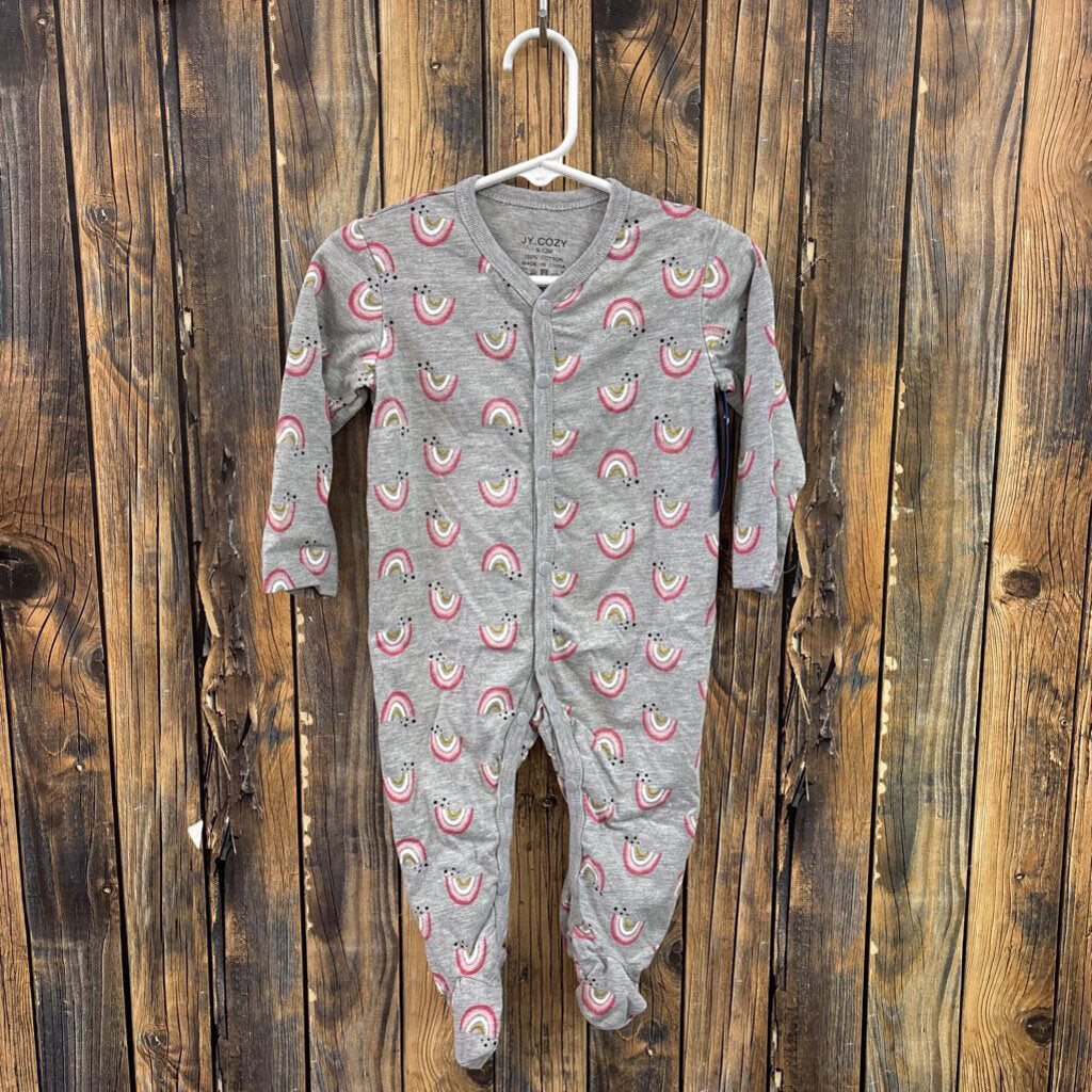 Jy Cozy 100% Cotton Rainbow Sleeper, Girls 9-12M