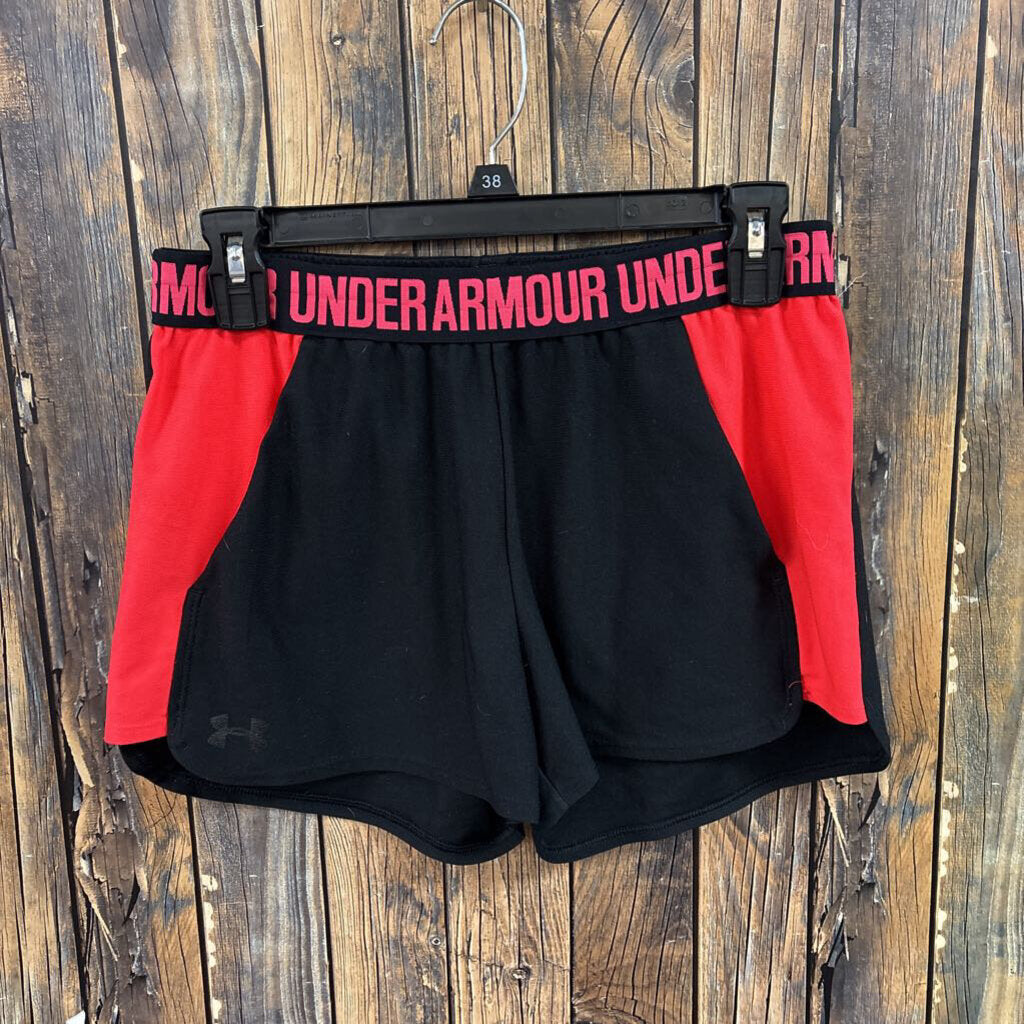 Under Armour Black and Neon Shorts, Women's M