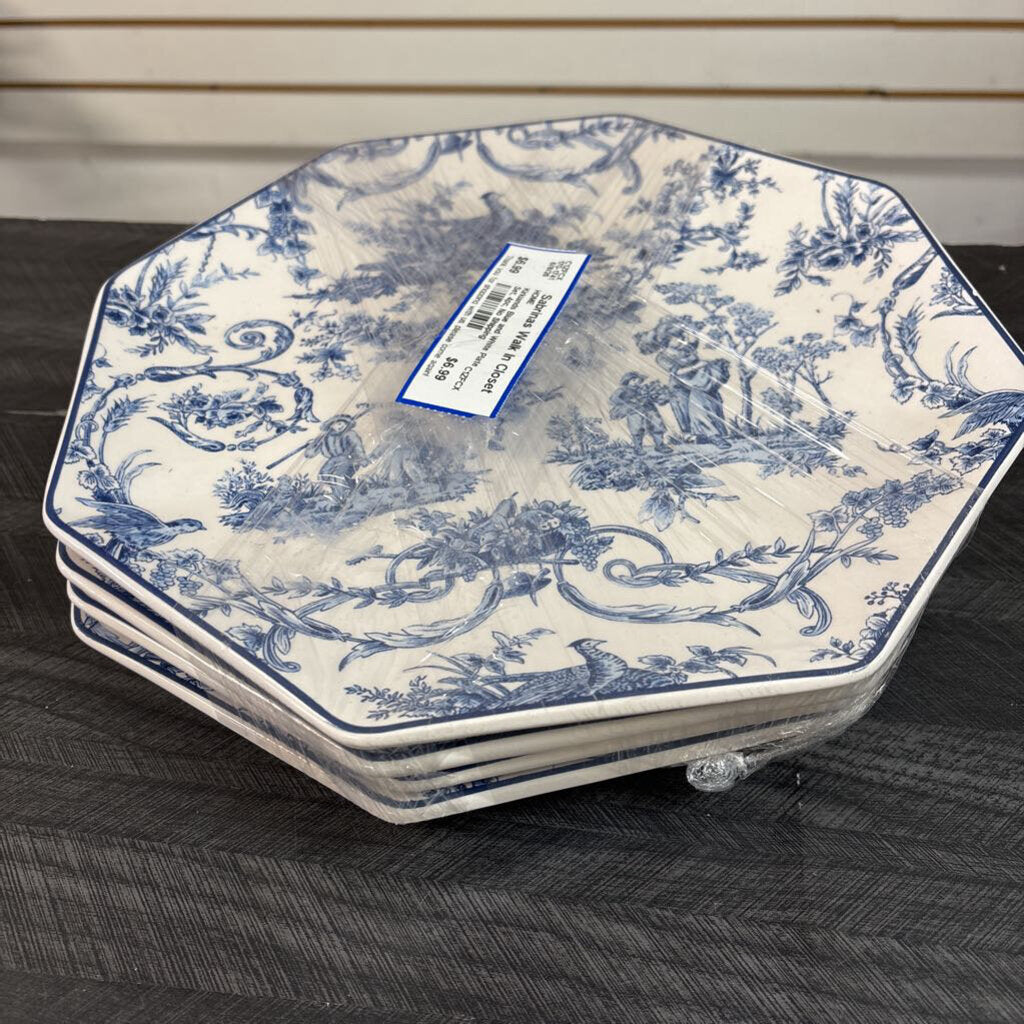 Kirklands Blue and White Plate Set, 4pc, No Shipping