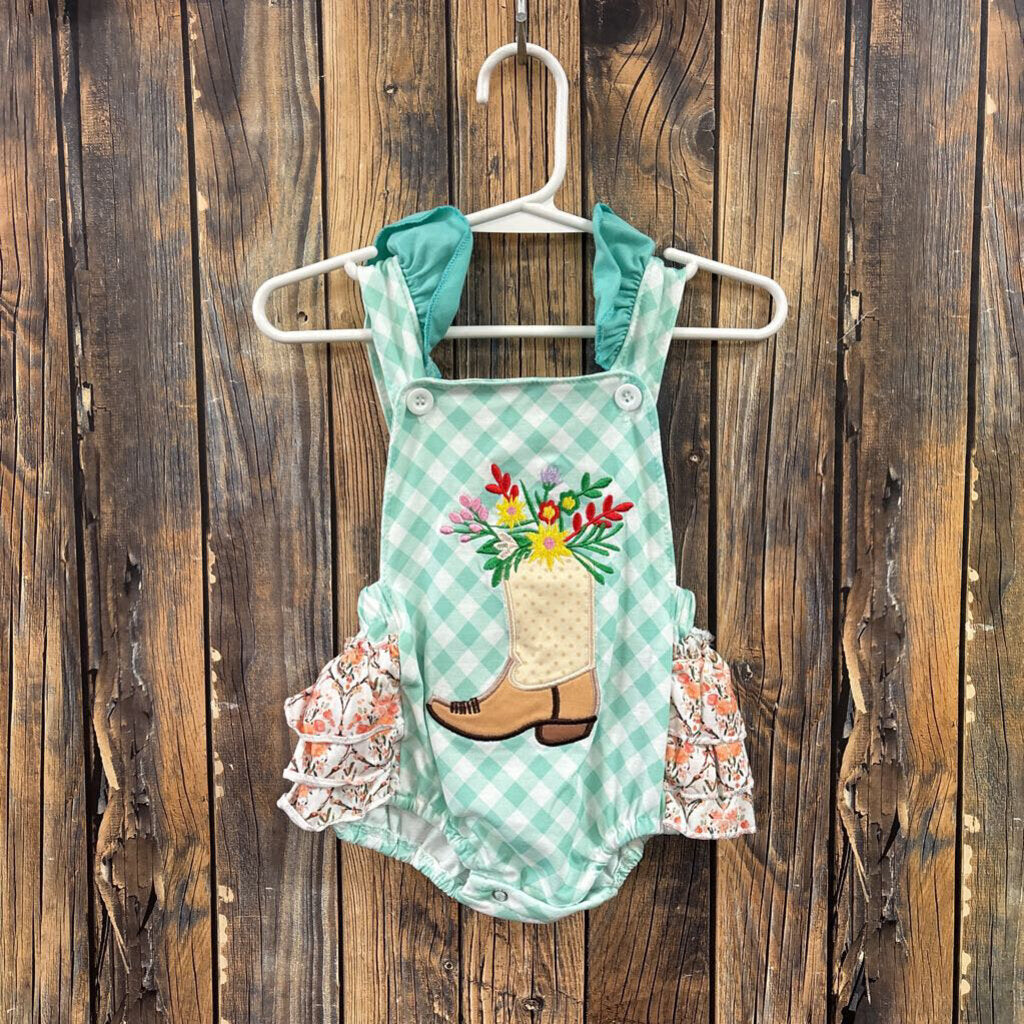 Honey Bean Cowgil Romper, NWT Girl's 6m