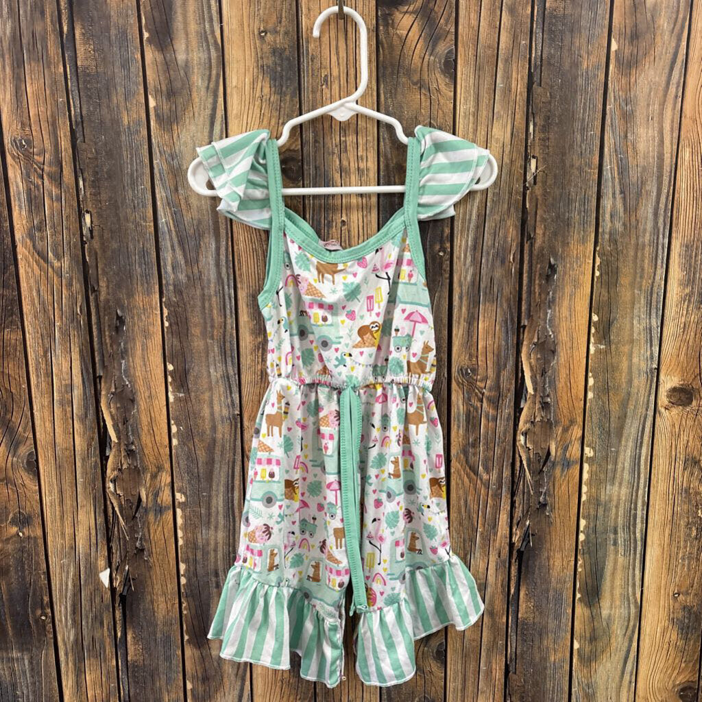 Clover Cottage Sloth Romper, Girl's 3
