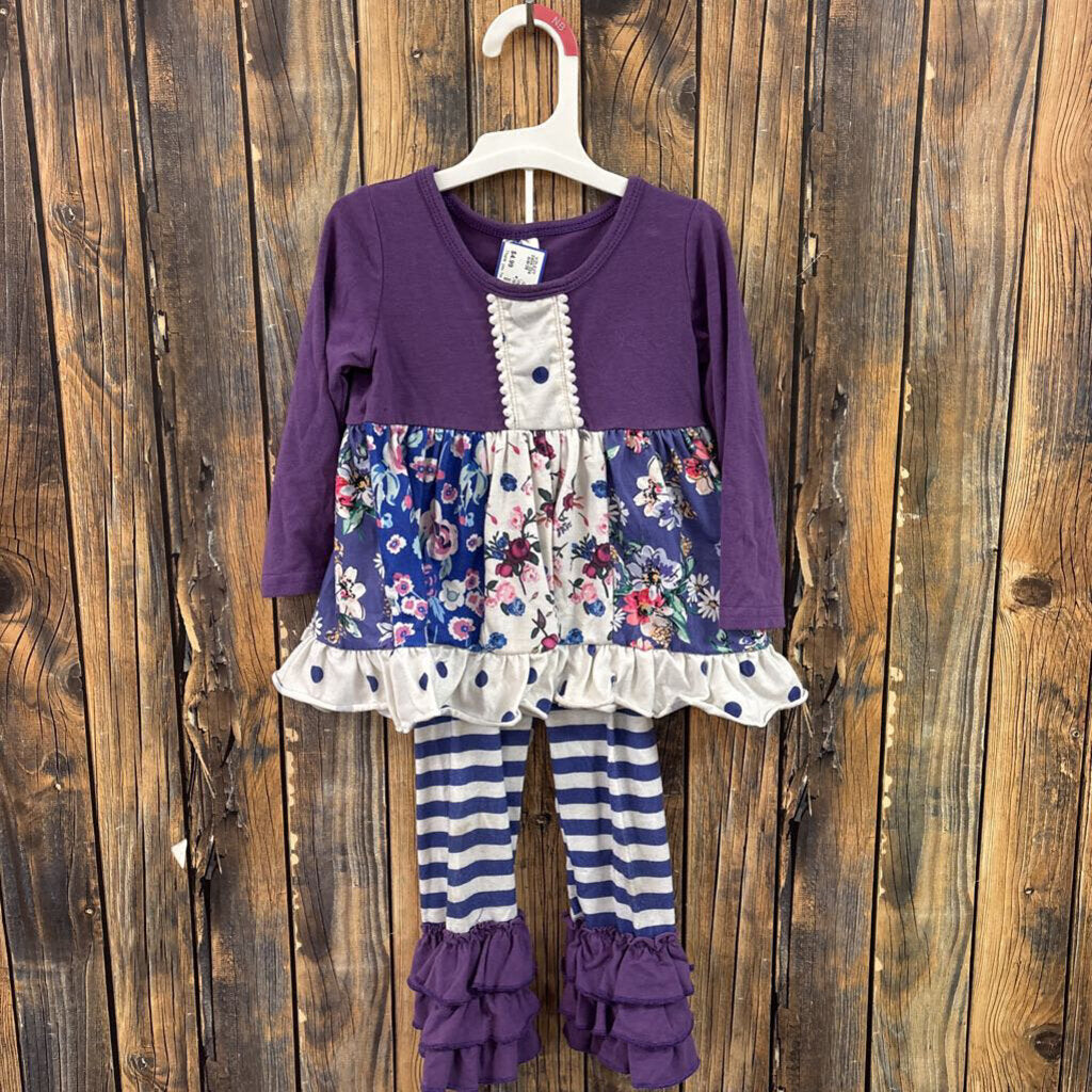 Purple Flower Outfit, Girl's12-18m