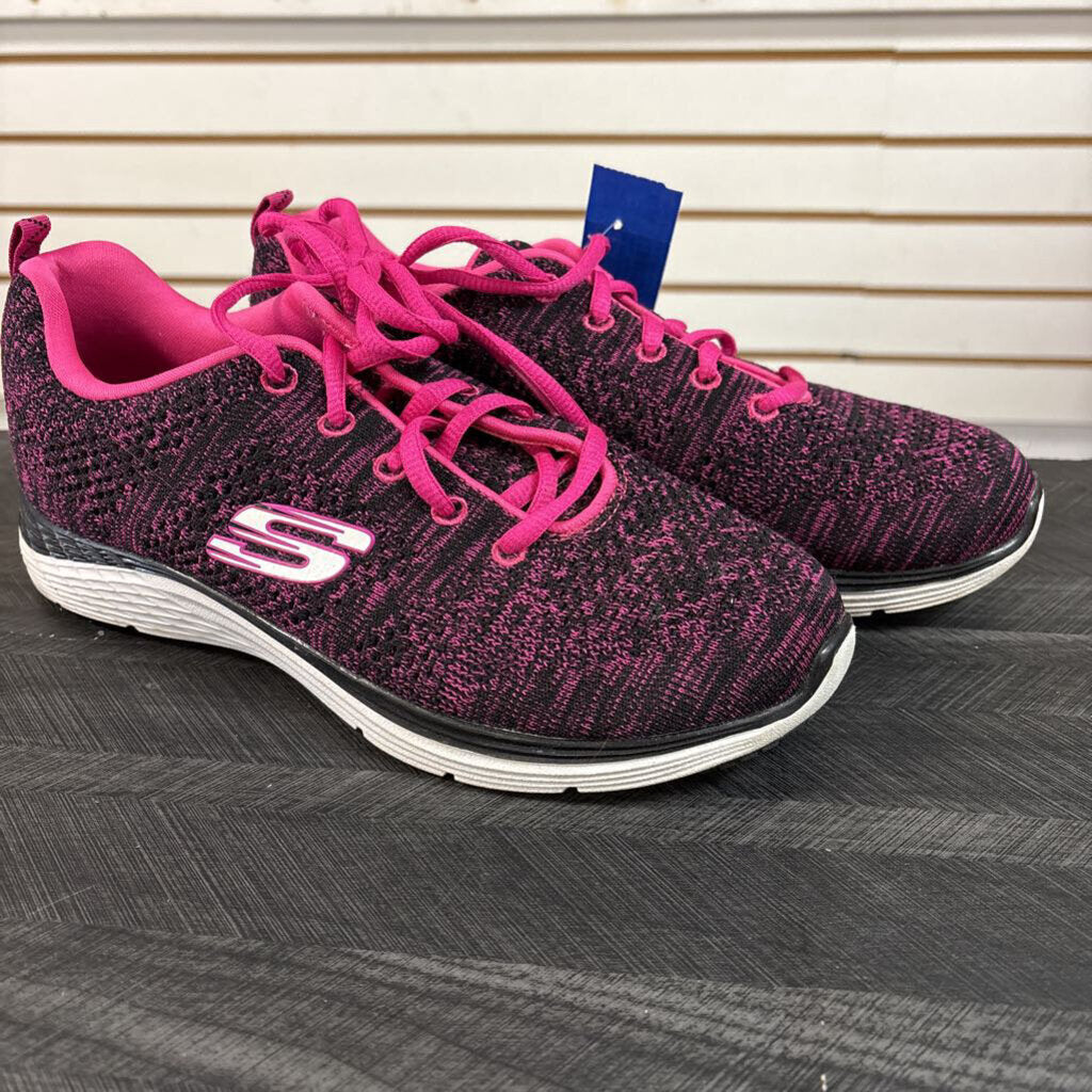 Skechers Black and Pink Shoes, Women's 8