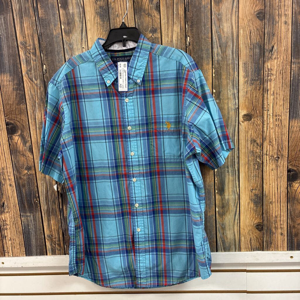 Polo Plaid Button Up, Men's L