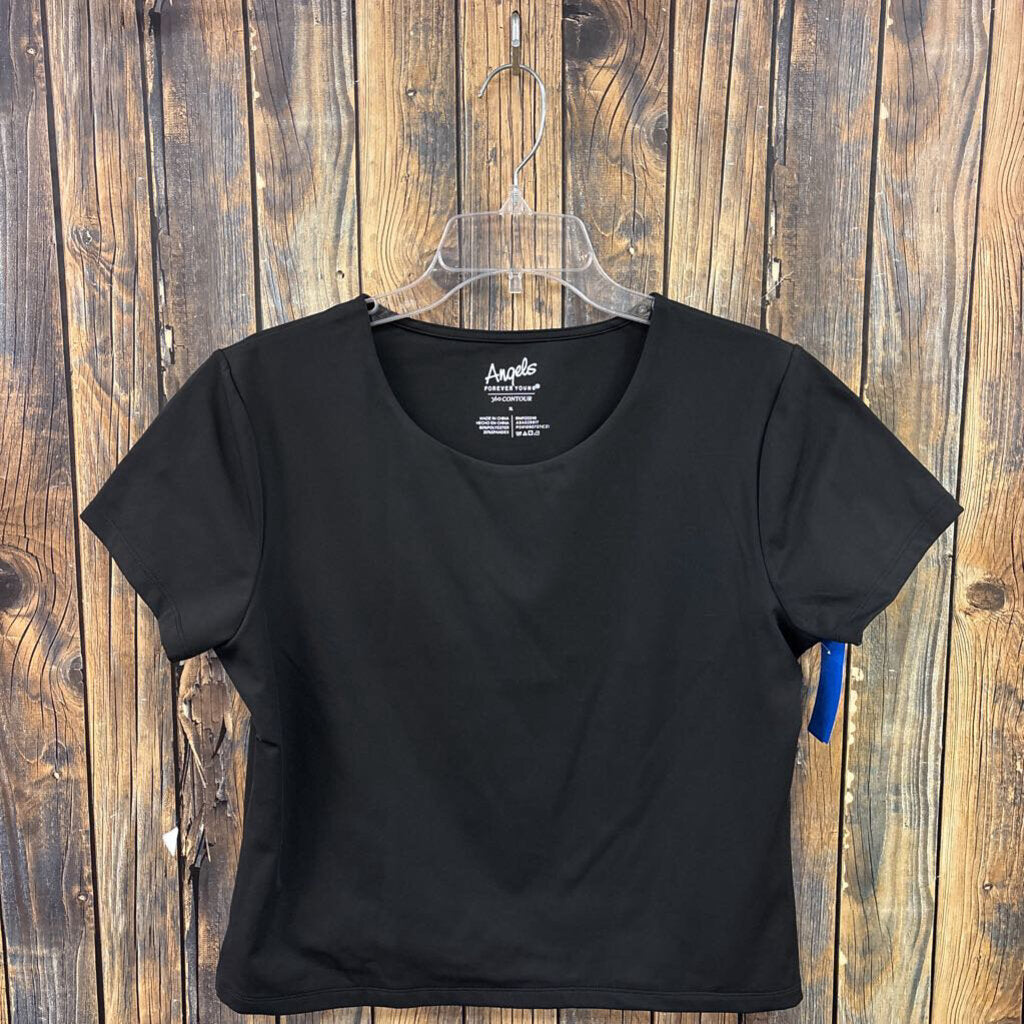 Angels Black 360 Contour Shapewear Tee, Womens XL