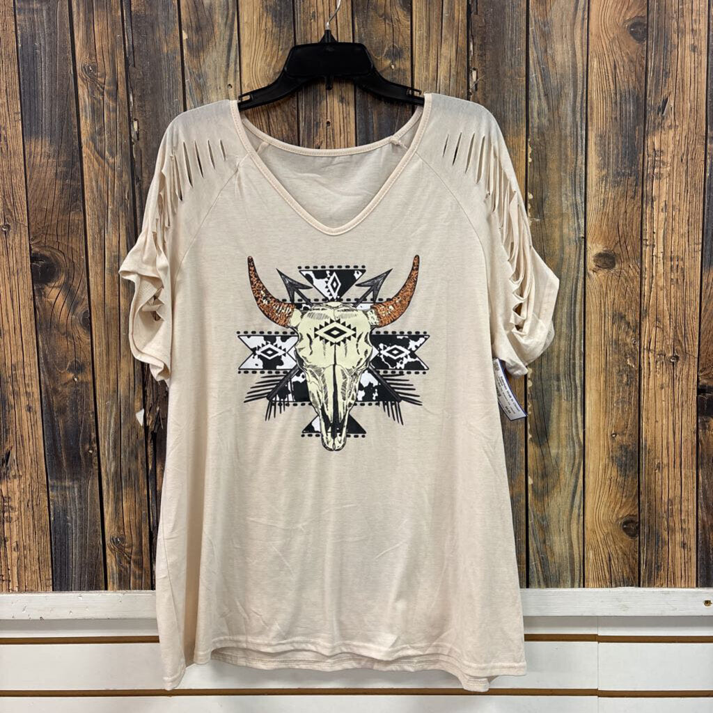 Cow Skull Tee, Women's XXL