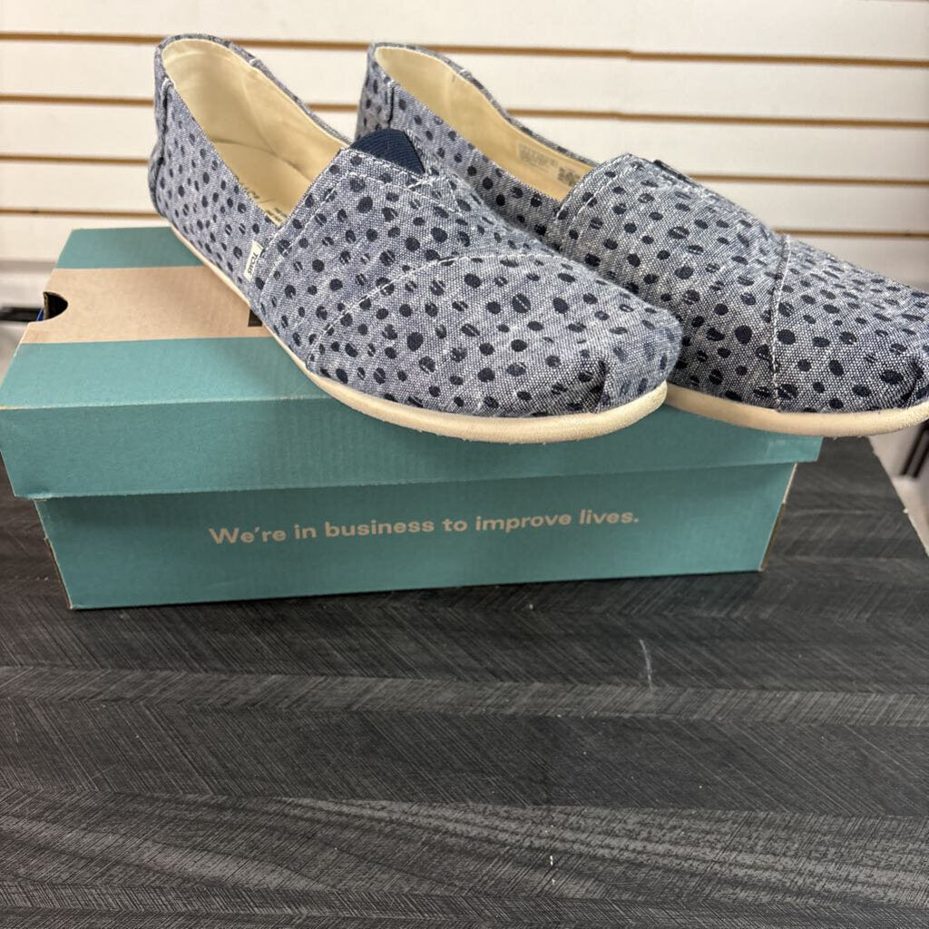 Tom's Navy with Dots Shoes, Women's 11
