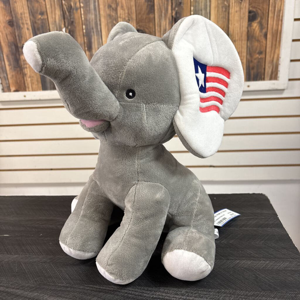 USA Elephant Plush 15in