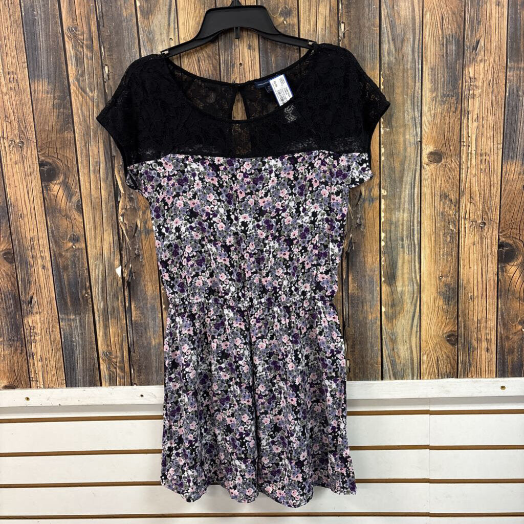 American Eagle Black Floral Dress, Womens S