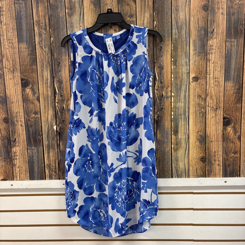 Vera Wang Blue Floral Summer Dress, Womens XS