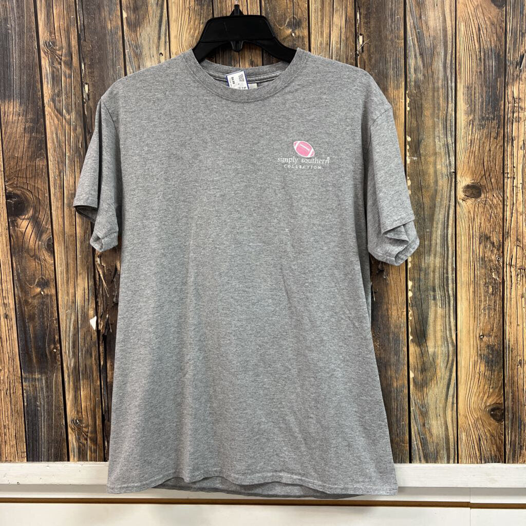 Simply Southern Grey Tailgate Tee, Womens M