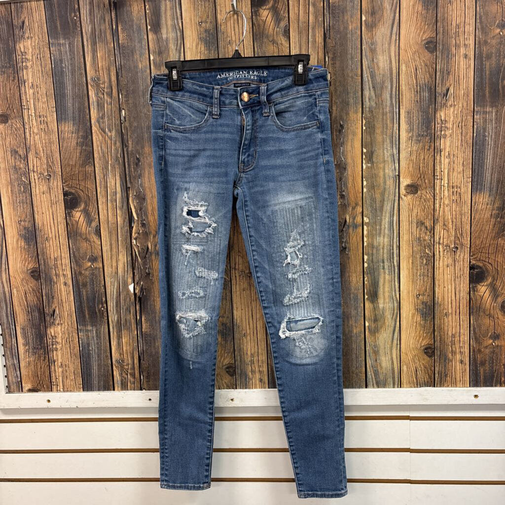 American Eagle Patchwork Jeans, Womens 6
