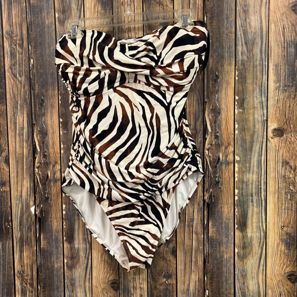 Anne Cole Zebra Stripe Swimsuit, Women's 14