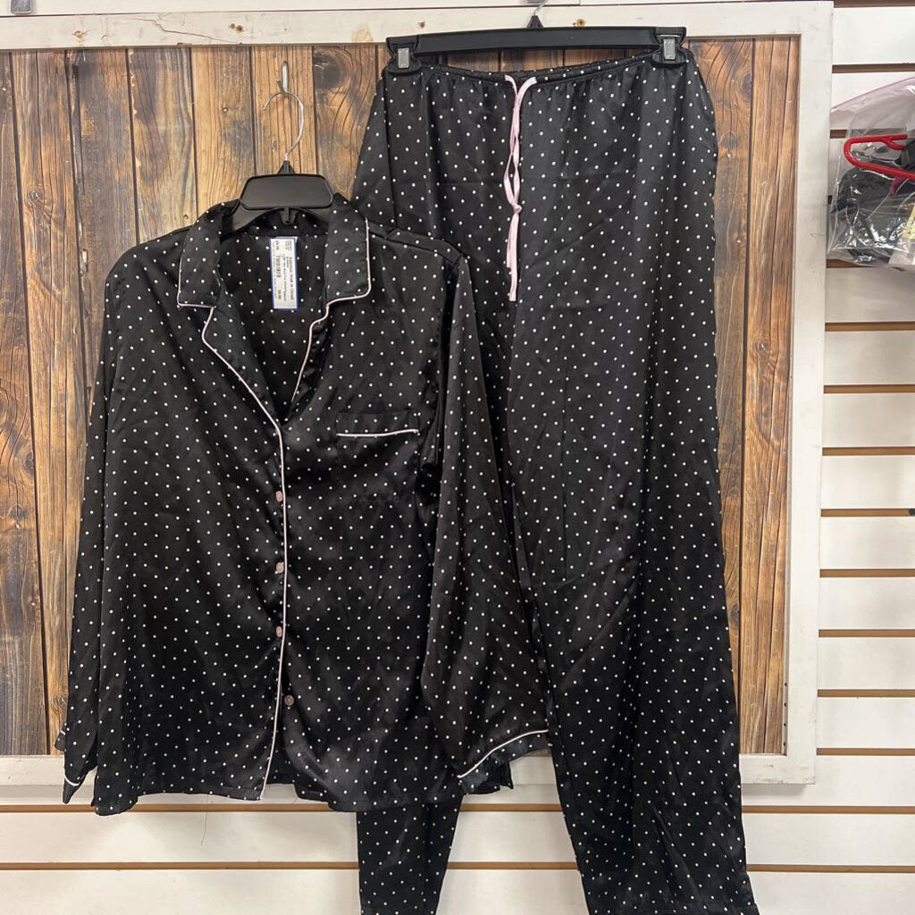 PINK Silky Black PJs, Women's L