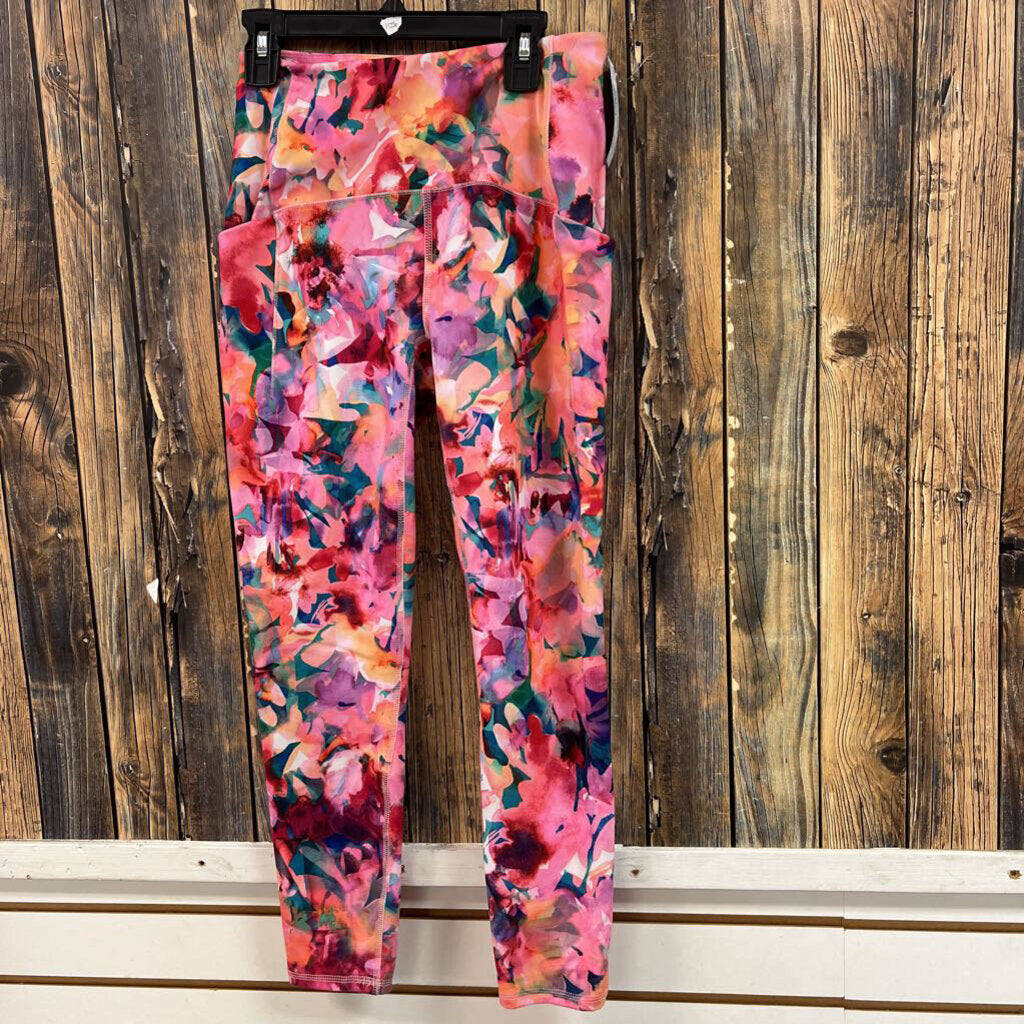 RBX Pink Floral Leggings, Women's S