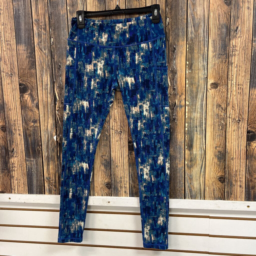 Blue Athletic Leggings, Women's S/M