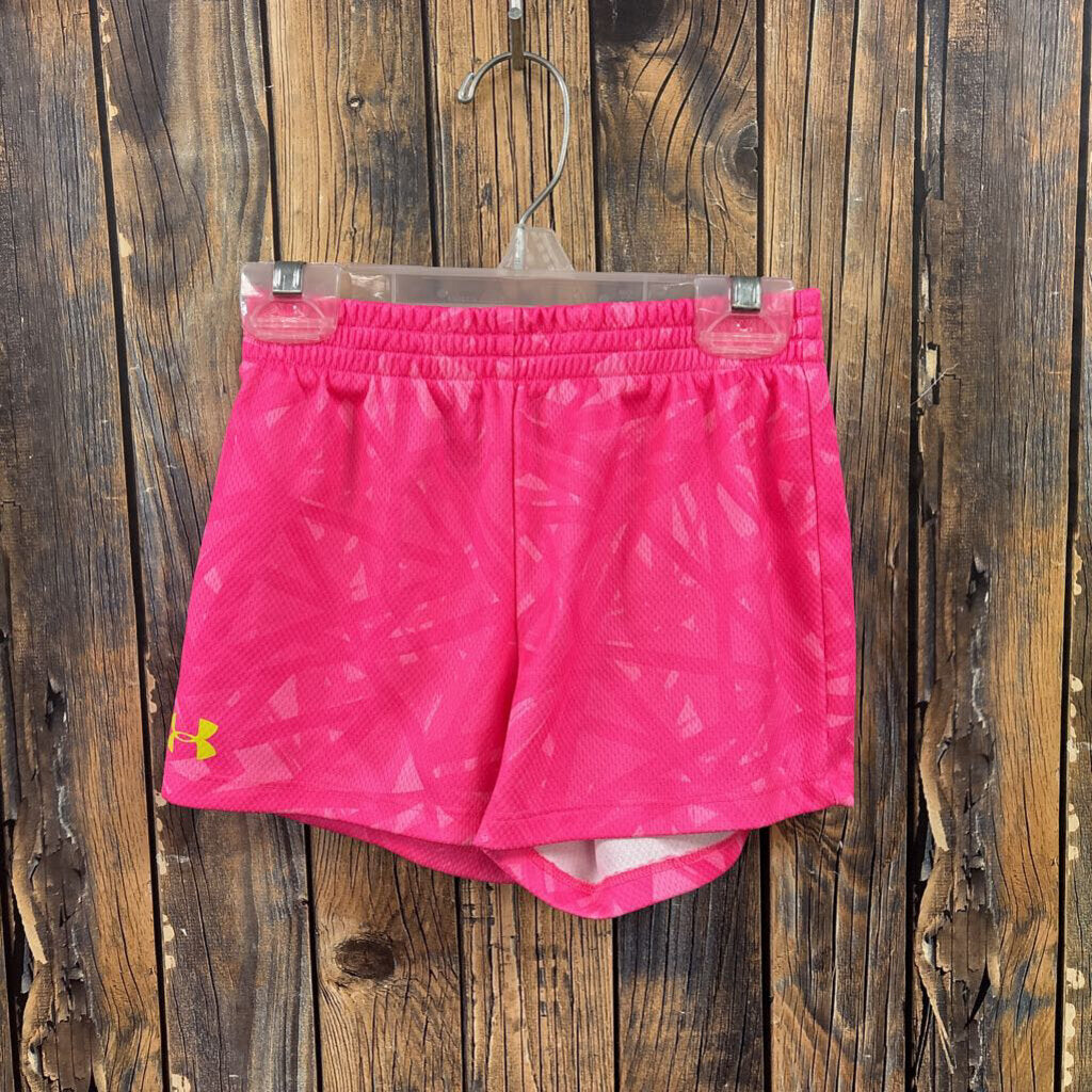 Under Armour pink and yellow shorts girls size 6X