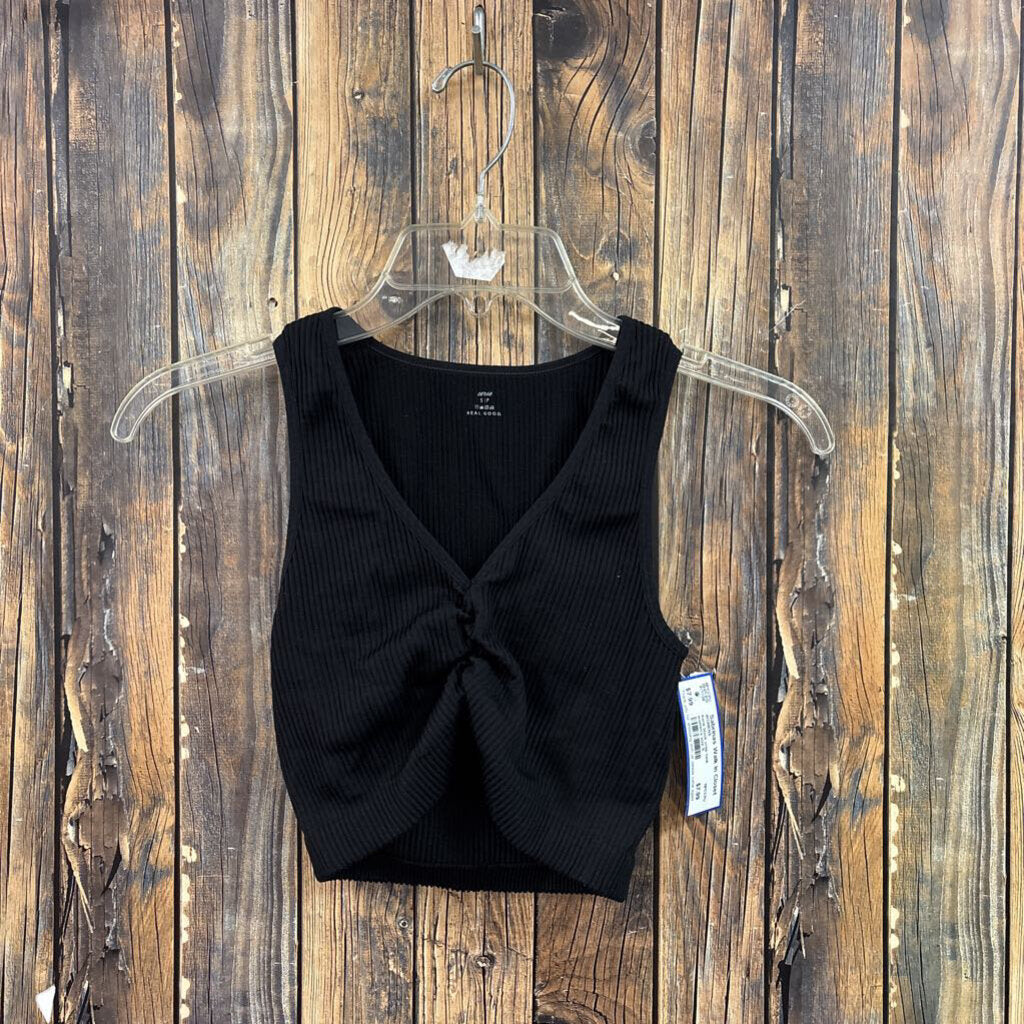 Aerie black crop tank women's size S