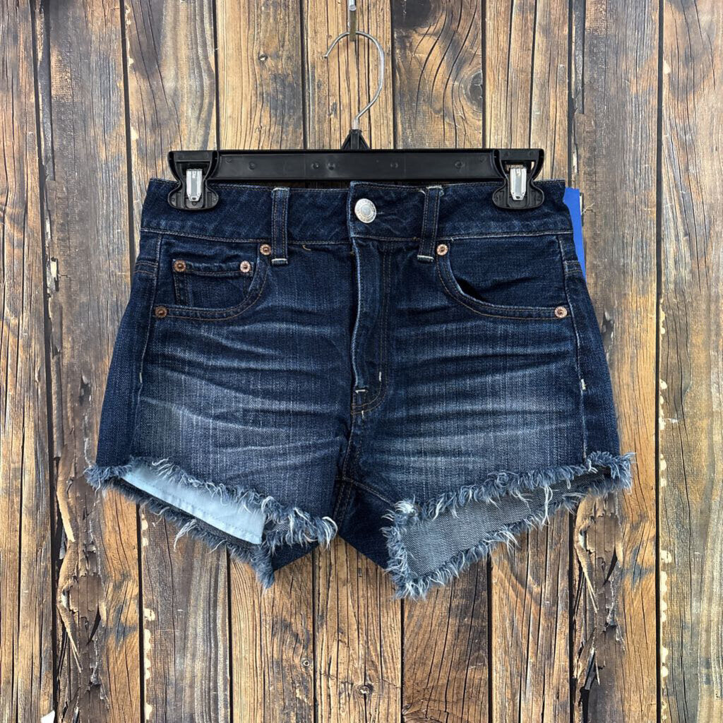 American Eagle dark denim shorts size 00