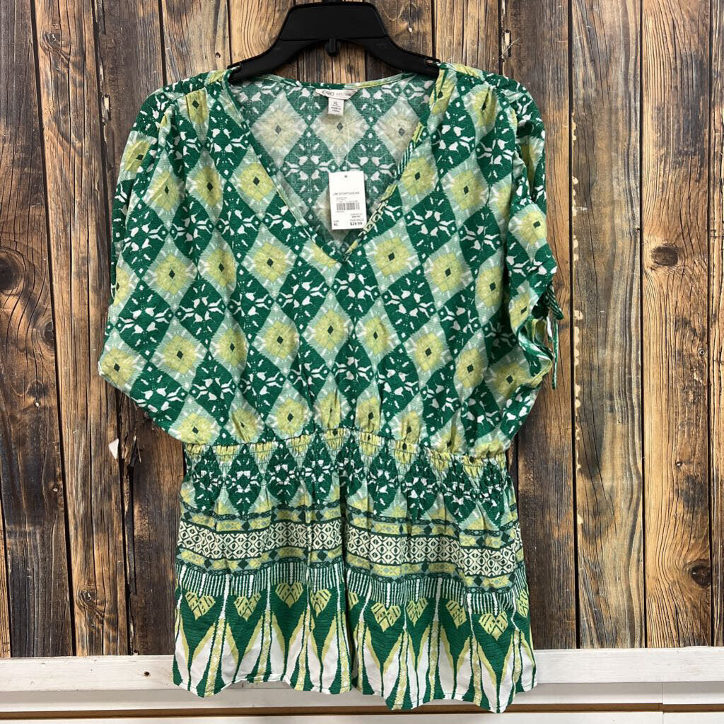 NWT Cato Green Diamond Soft Top, Womens XL