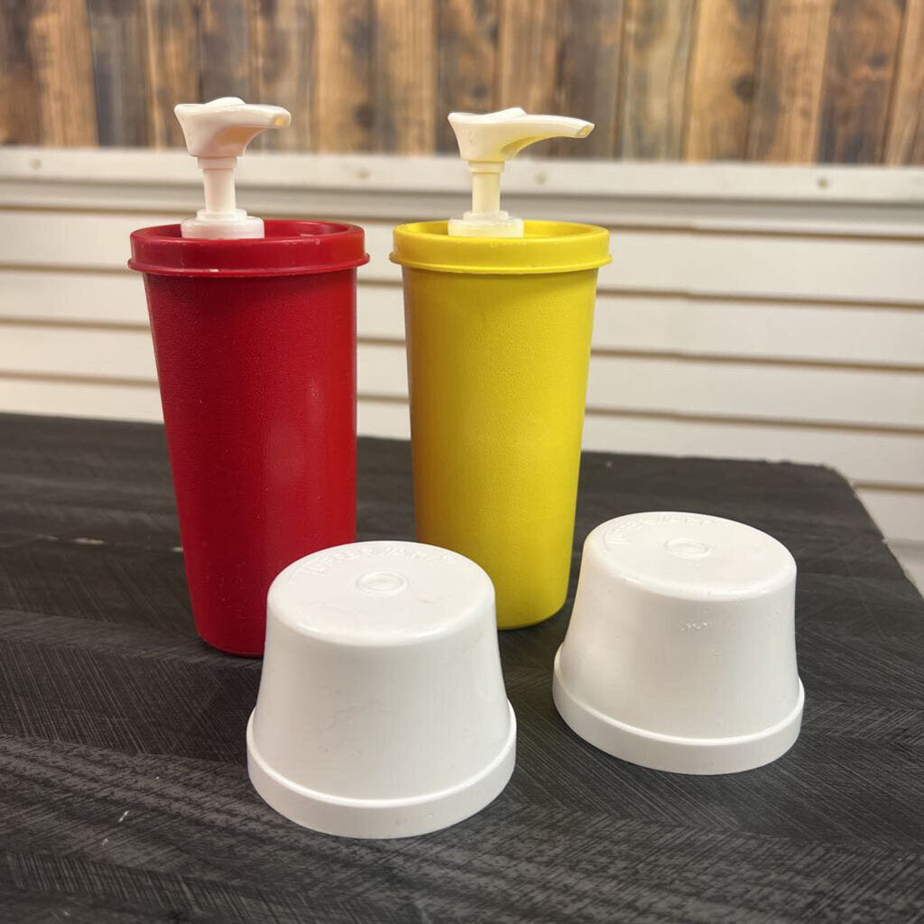 Tupperware Mustard & Ketchup Dispenser Pumps