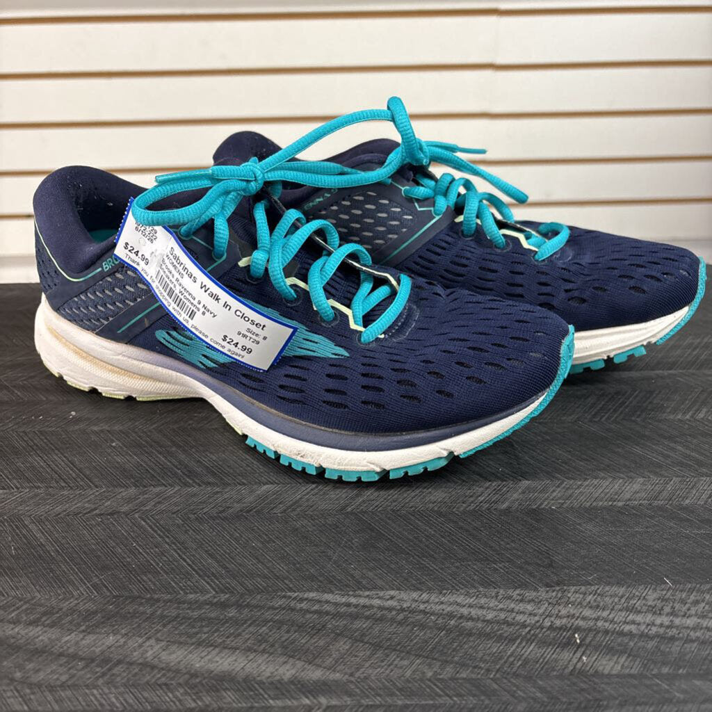 Brooks Ravenna 9 Navy Sneakers, Womens 8