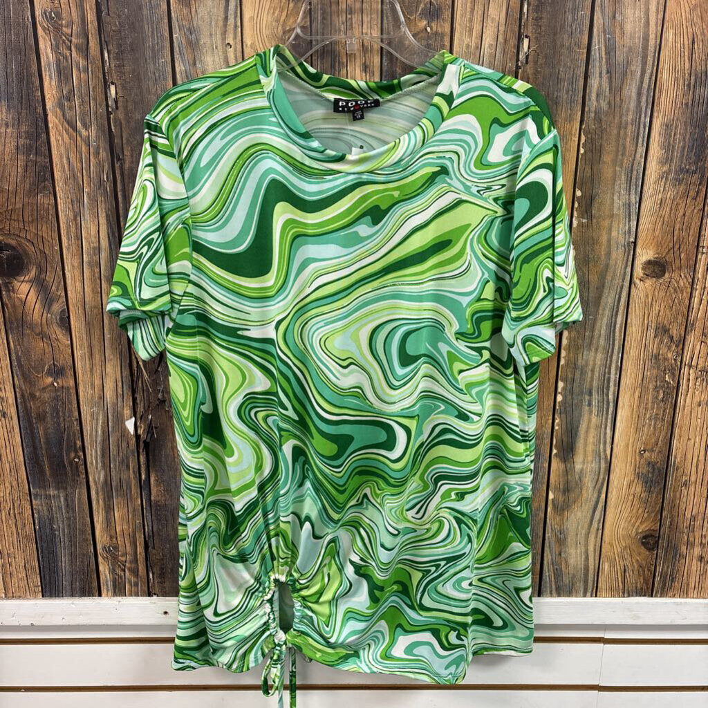 NWT Buttery Soft Green Swirl Top, Womens 1X