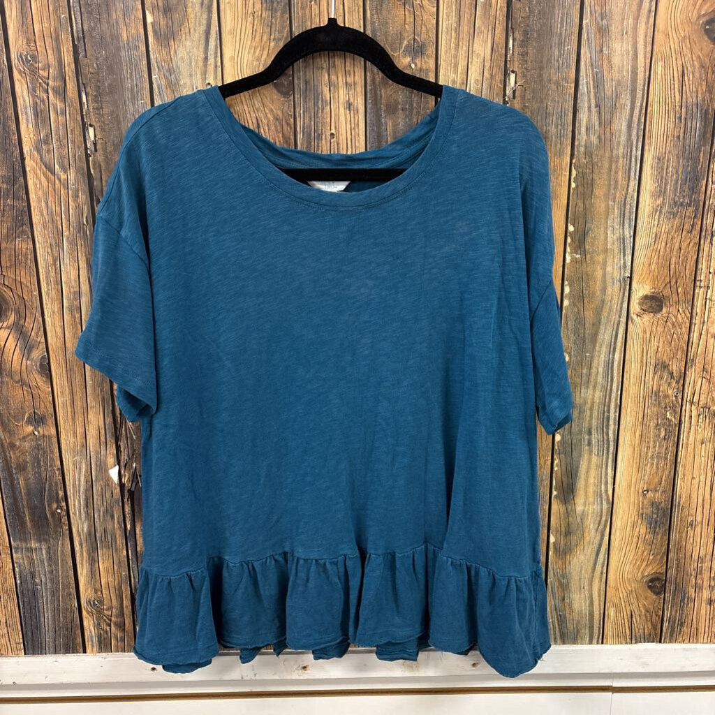NWT Blue Ruffle Top, Womens XL