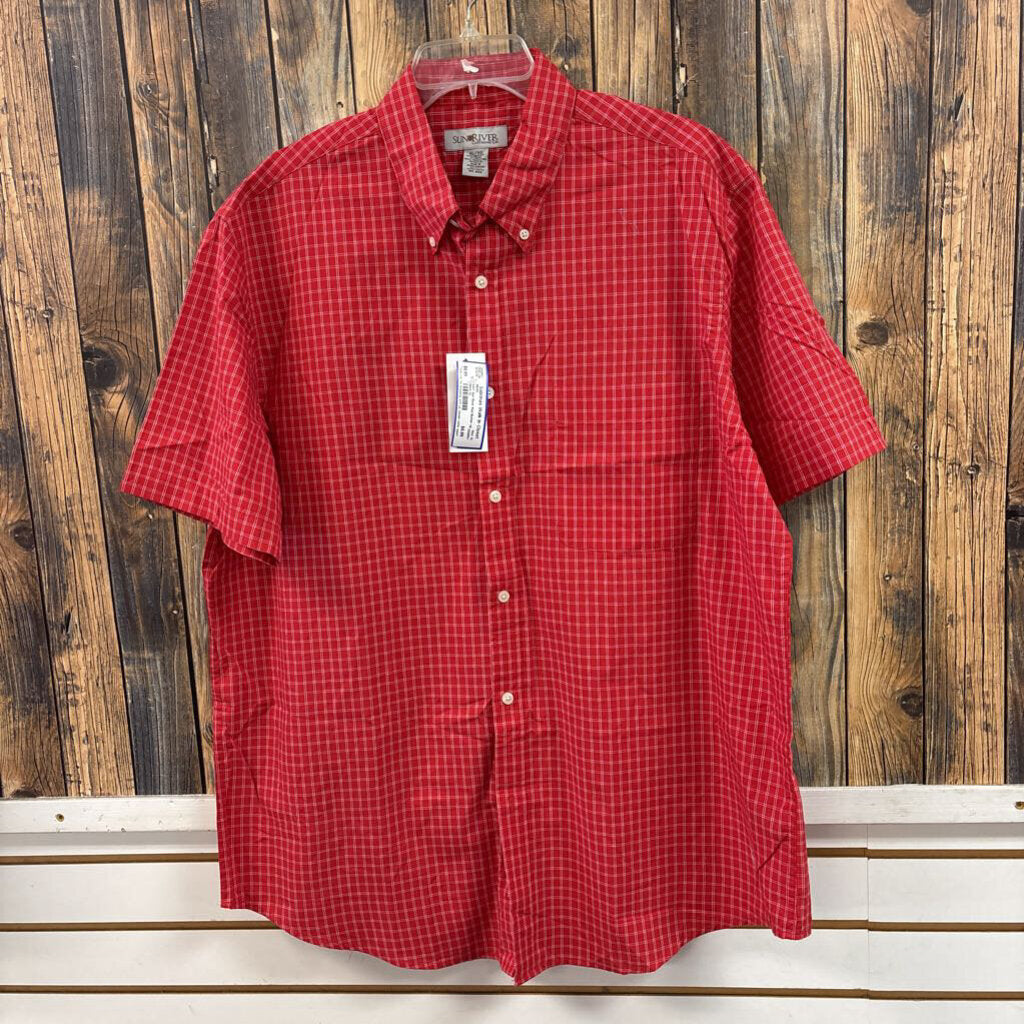 NWT Sun River Red Button Up, Mens XL