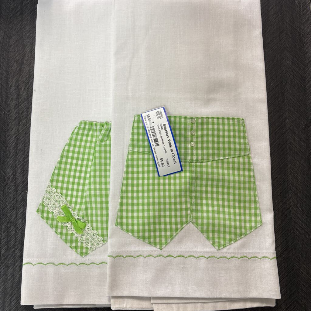 2 PC Plaid Bottom Towels