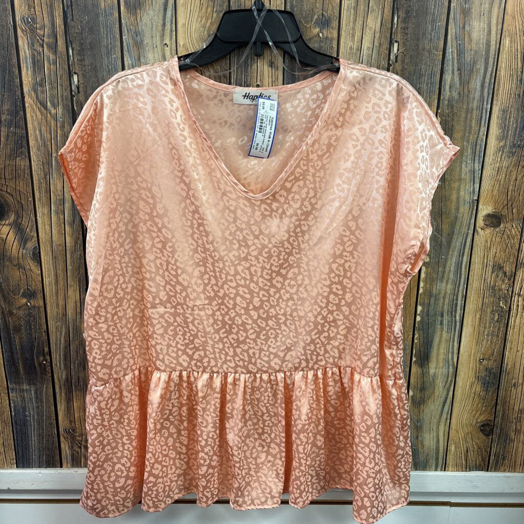 Haptics Satin Babydoll Animal Print Top, Womens S