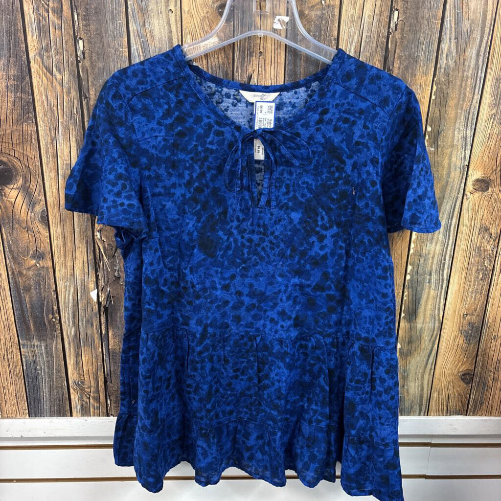 NWT Blue Animal Print Top, Womens 1X