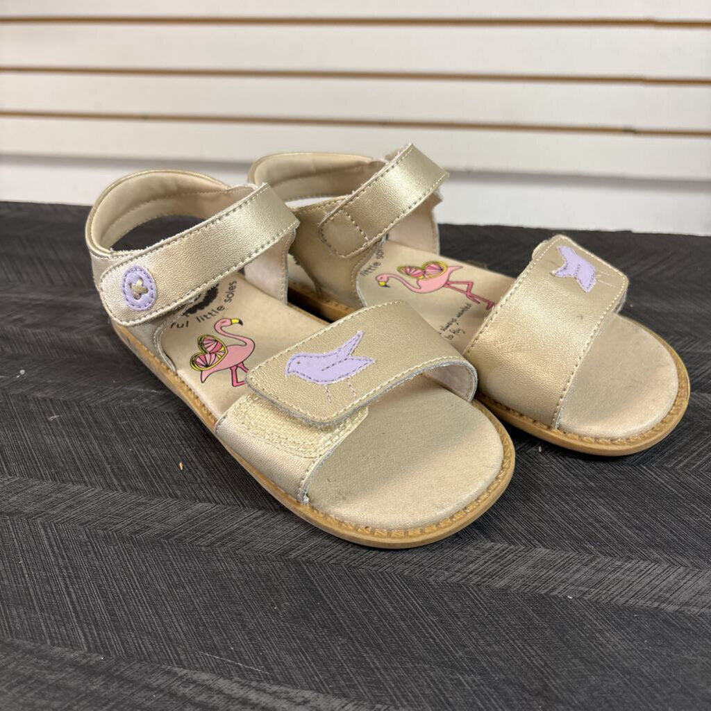 Livie & Luca Tan Flamingo Sandals, Girls 11