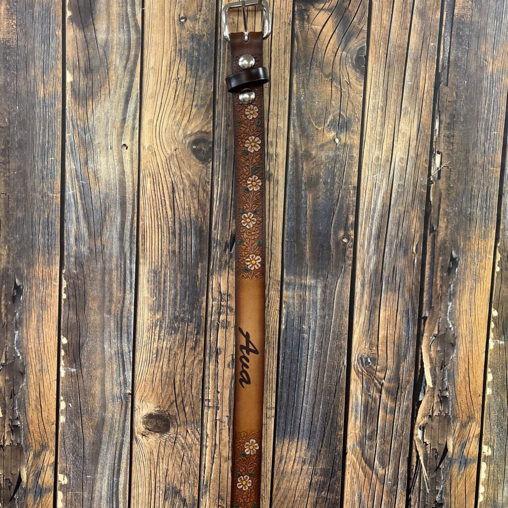 "Ava" Leather Belt, Girl's 30in