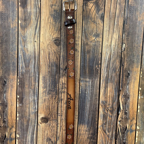 "Ava" Leather Belt, Girl's 30in