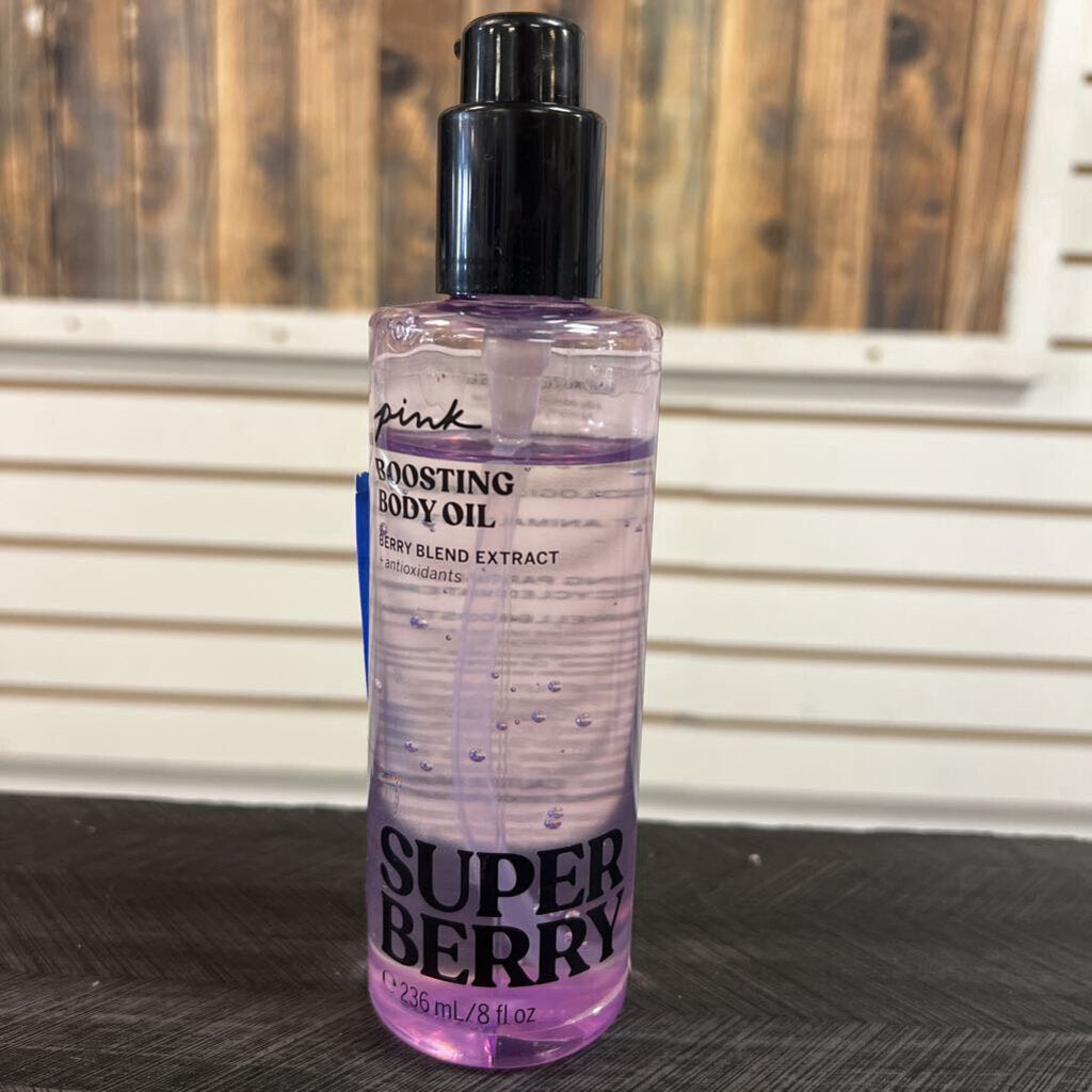 PINK Super Berry Boosting Body Oil, 8 OZ