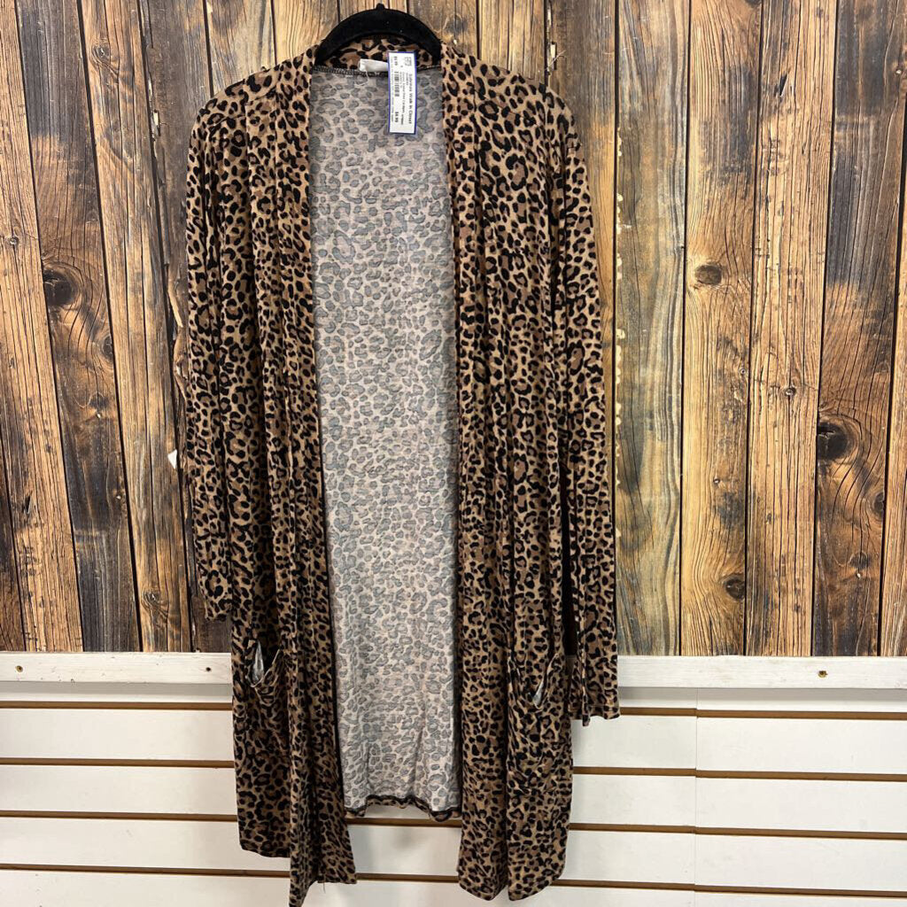 Zenana Animal Print Cardigan, Women's 1X