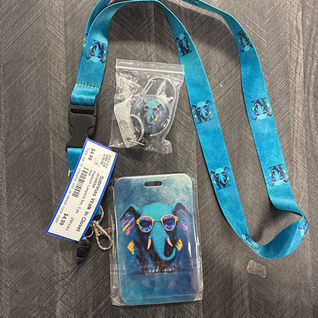 Elephant Lanyard Set, 3 pc new