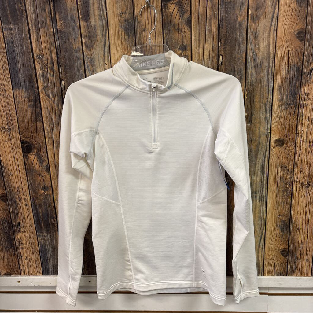 Nike Pro White Fitted Jacket, Womens S