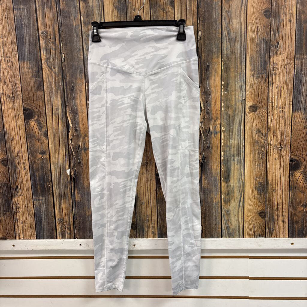 Cheeky Fit Cream Camo Leggings, Womens L