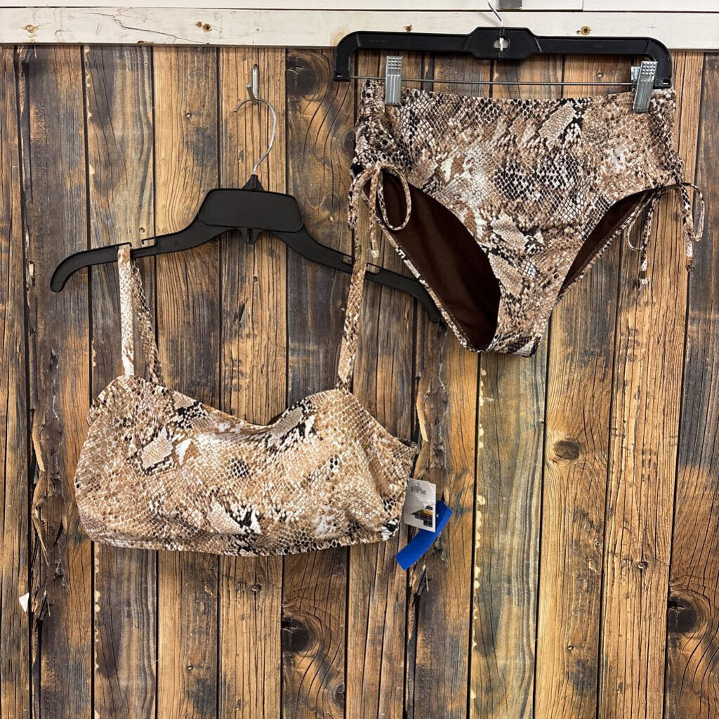 NWT Animal Print Swimsuit, Womens XL Top & S Bottom