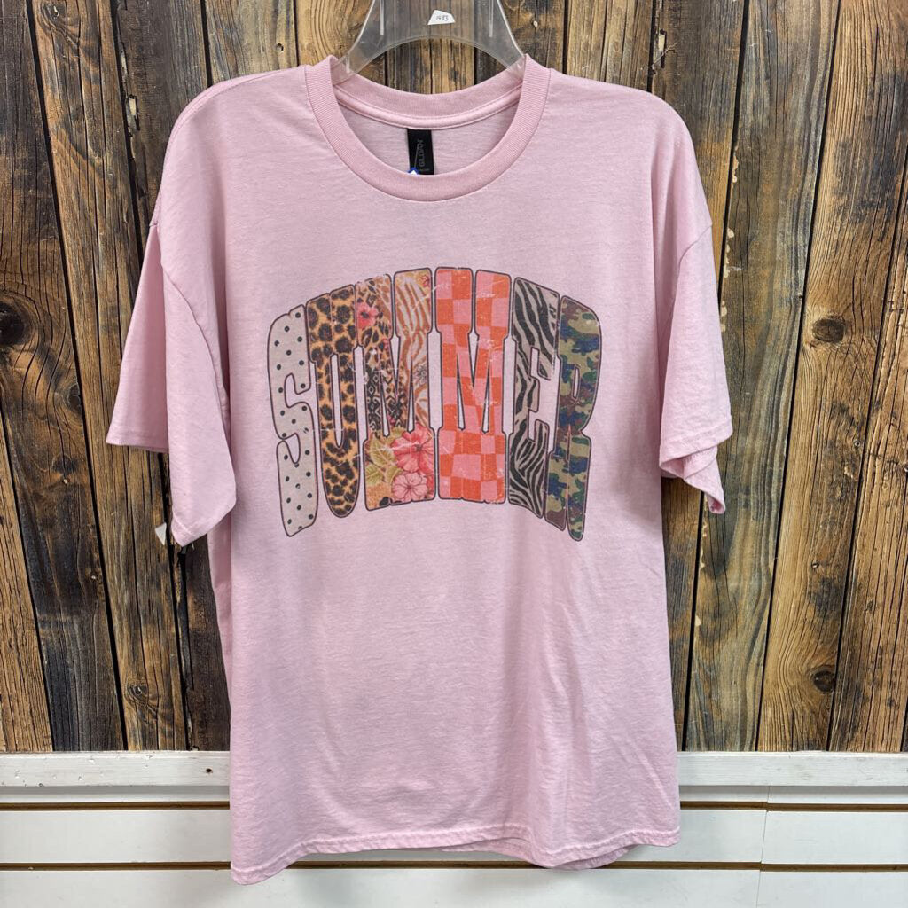 Pink Summer Tee, Womens XL