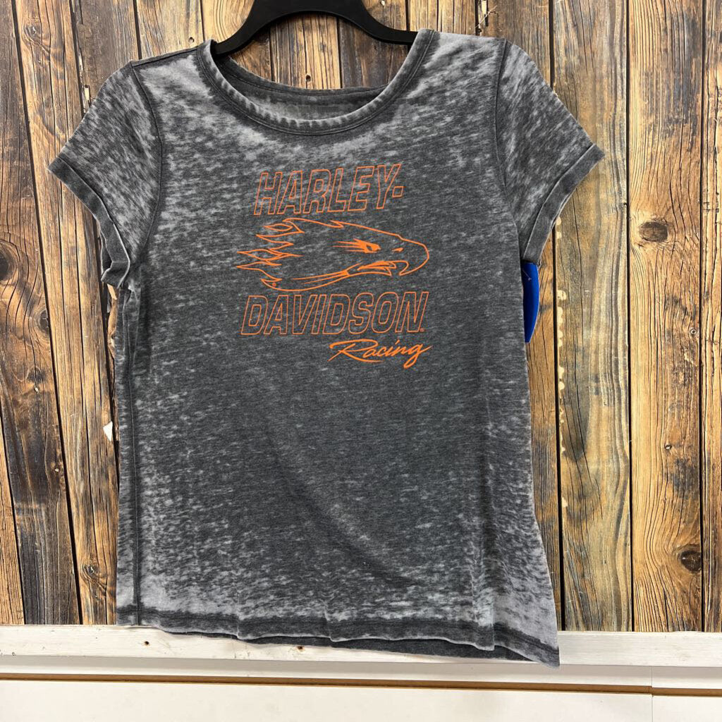 Harley Davidson Grey Racing Top, Womens L