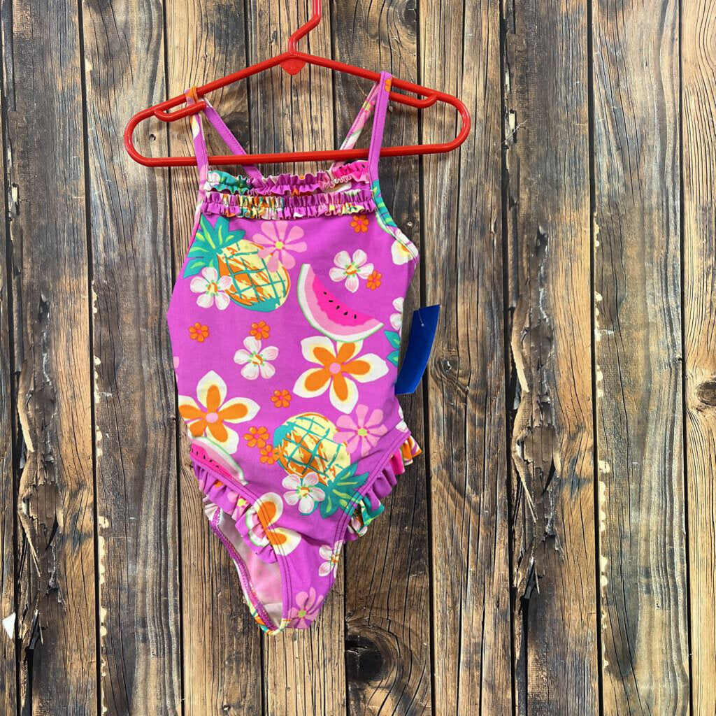 Watermelon Flower Swimsuit, Girls 5