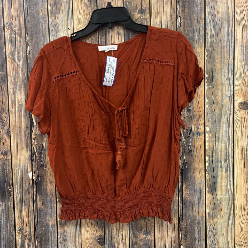 June and Hudson Orange Top, Womens XL