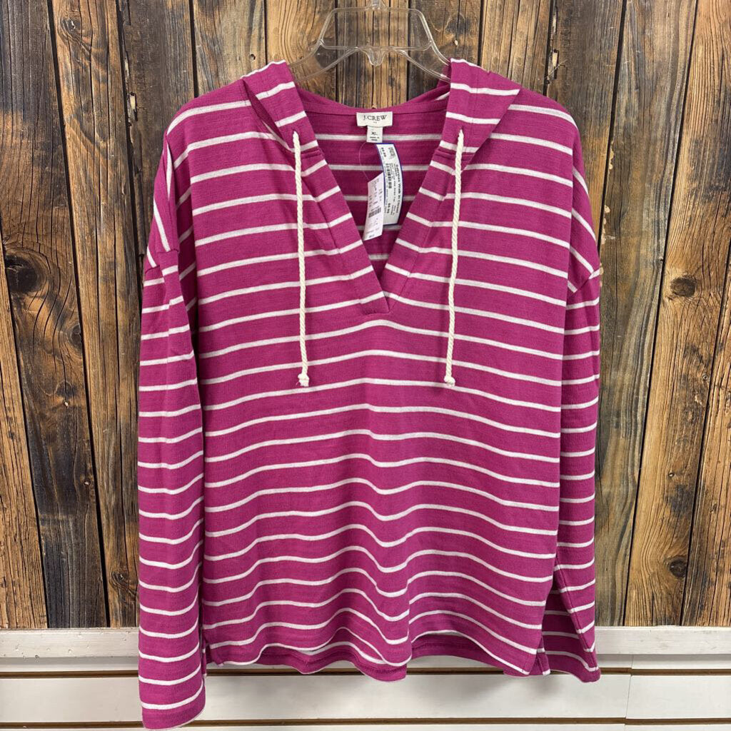 NWT J.Crew Pink Stripe Top, Womens XL