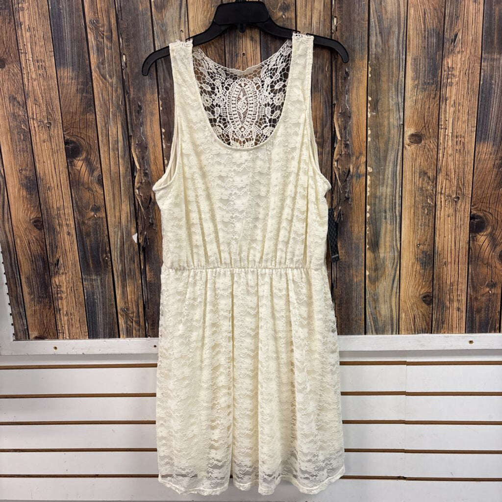 Cream Lace Dress, Womens XL