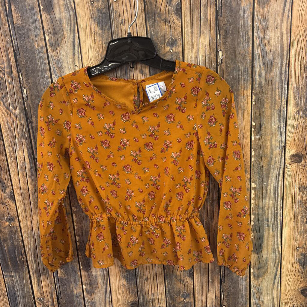 Childrens Place Rust Floral Top, Girls 7/8