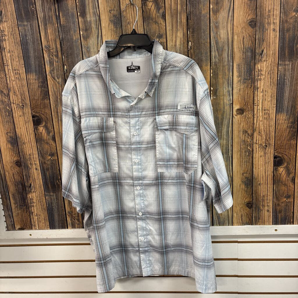 Habit Blue Plaid Top (2), Mens 4X