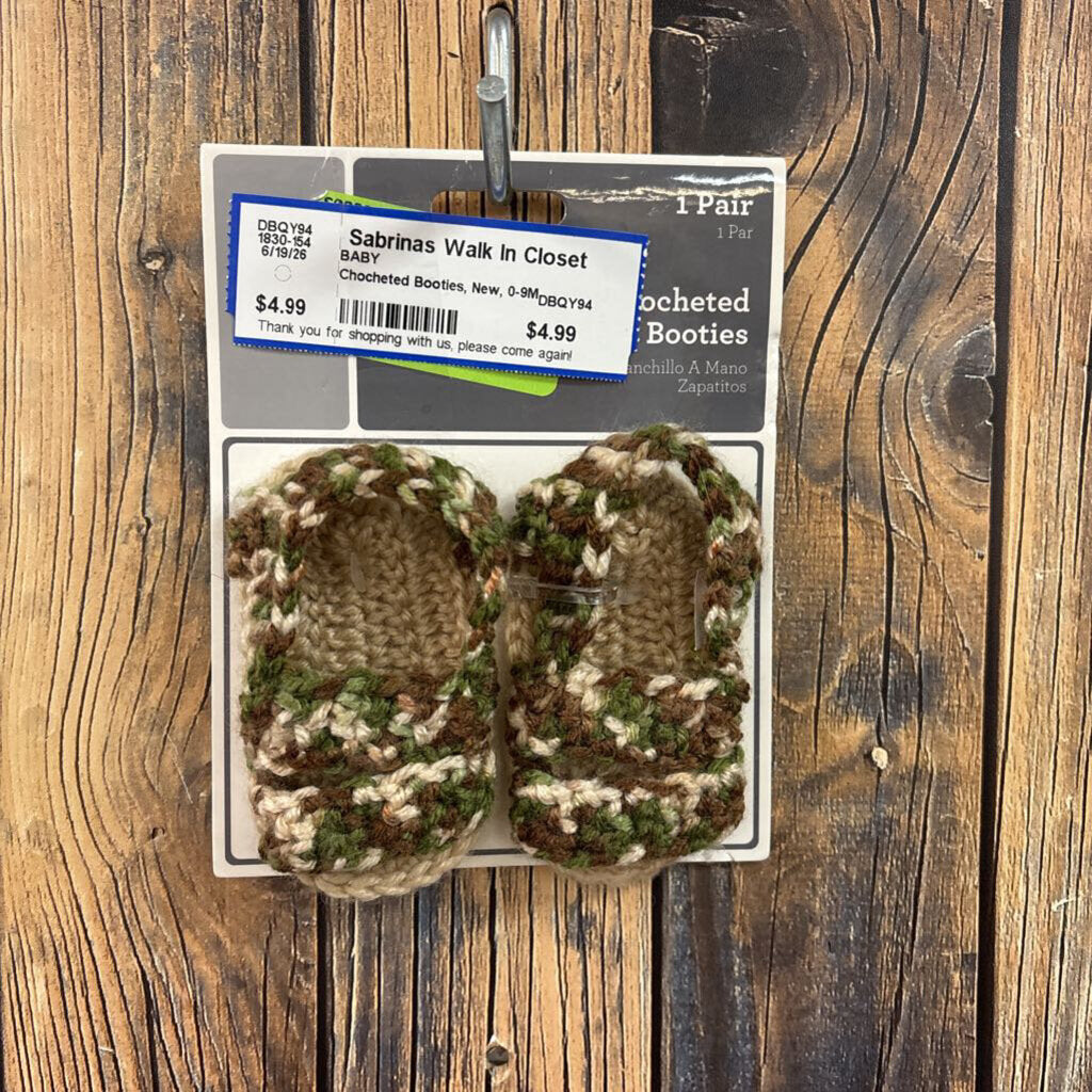 Chocheted Booties, New, 0-9M